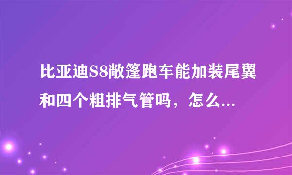 比亚迪S8敞篷跑车能加装尾翼和四个粗排气管吗，怎么改装啊？