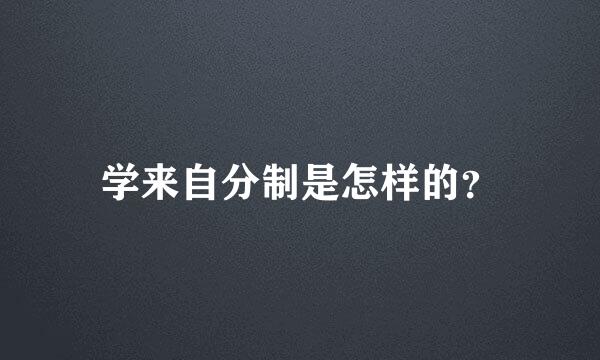 学来自分制是怎样的？