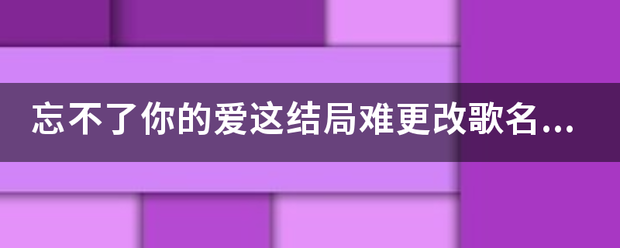 忘不了你的爱这结局难更改歌名是啥？