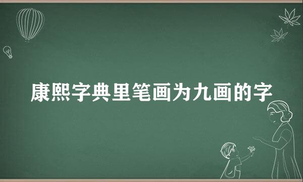 康熙字典里笔画为九画的字