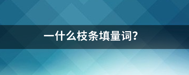 一什么枝条填量词？