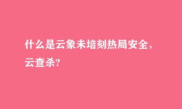 什么是云象未培刻热局安全，云查杀?