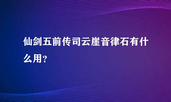 仙剑五前传司云崖音律石有什么用？