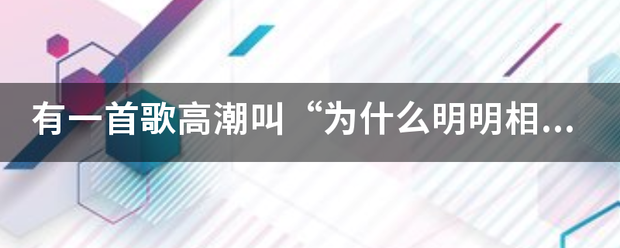 有一首歌高潮叫来自“为什么明明相爱却不能相守....”叫什么名字......急......