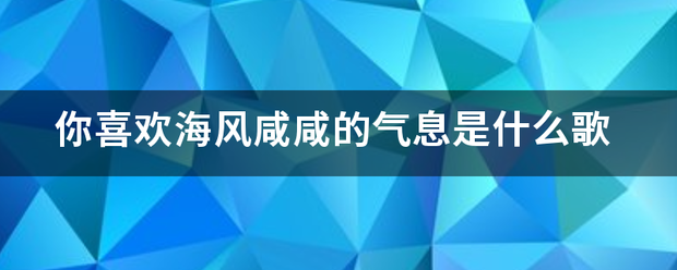 你喜欢海风咸咸的气息是什么歌