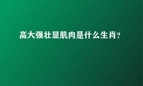 高大强壮显肌肉是什么生肖？