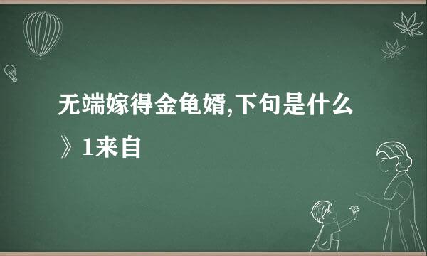 无端嫁得金龟婿,下句是什么》1来自