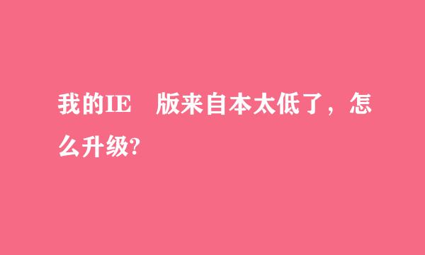 我的IE 版来自本太低了，怎么升级?