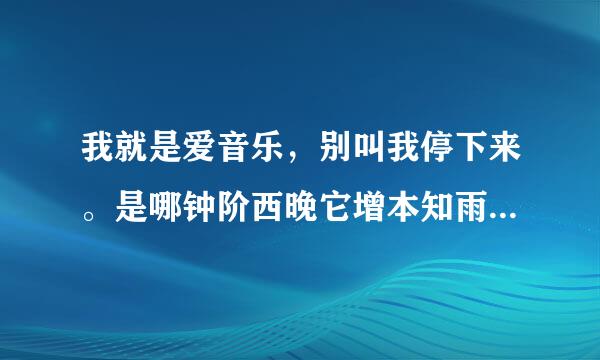 我就是爱音乐，别叫我停下来。是哪钟阶西晚它增本知雨盾首歌中的歌词？