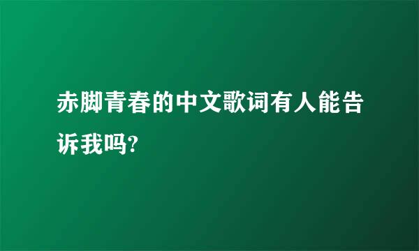 赤脚青春的中文歌词有人能告诉我吗?