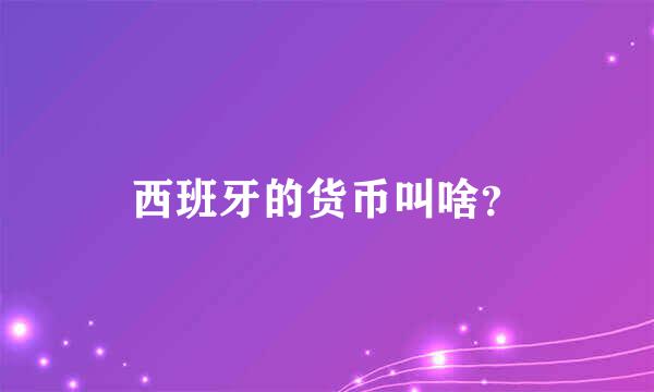 西班牙的货币叫啥？