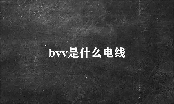 bvv是什么电线