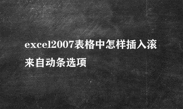 excel2007表格中怎样插入滚来自动条选项