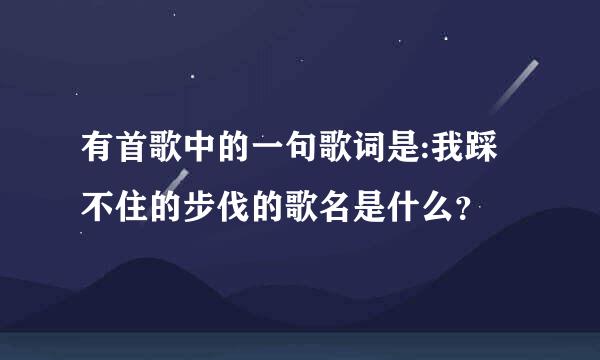 有首歌中的一句歌词是:我踩不住的步伐的歌名是什么？