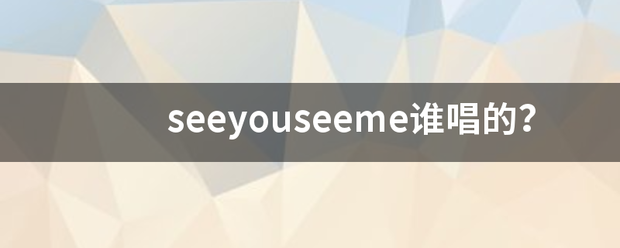 seeyouseeme来自谁唱的？