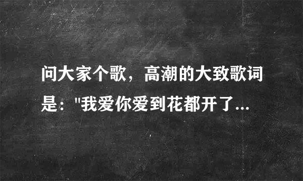 问大家个歌，高潮的大致歌词是：