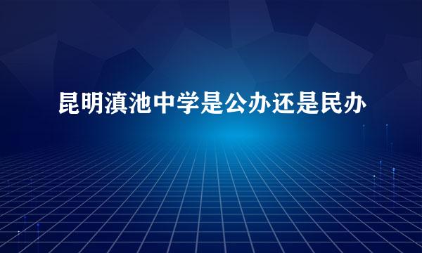 昆明滇池中学是公办还是民办