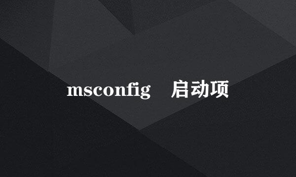 msconfig 启动项