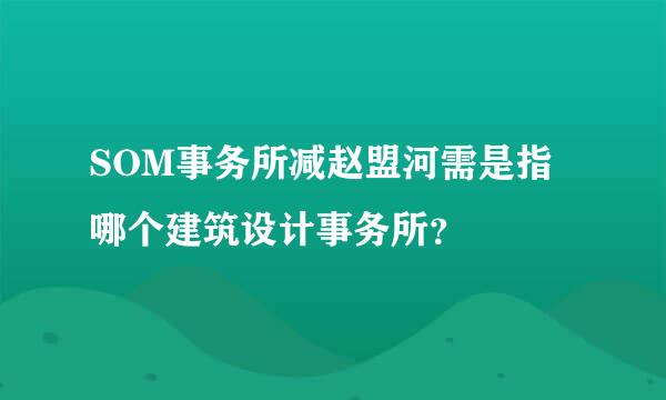 SOM事务所减赵盟河需是指哪个建筑设计事务所？