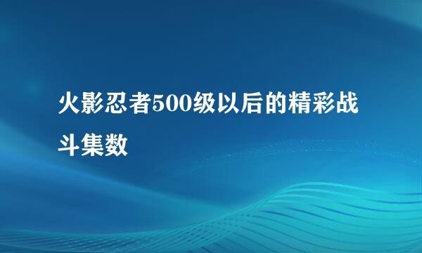 火影忍者500级以后的精彩战斗集数