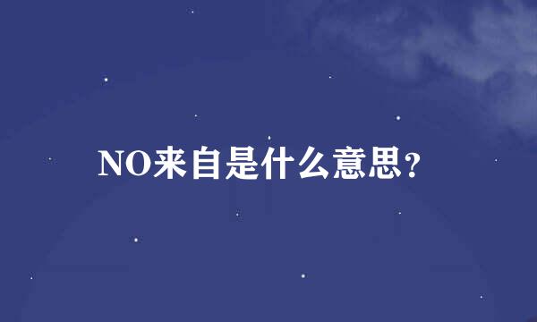 NO来自是什么意思？