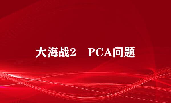 大海战2 PCA问题