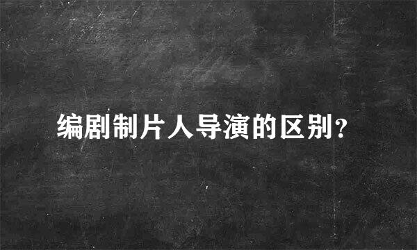 编剧制片人导演的区别？