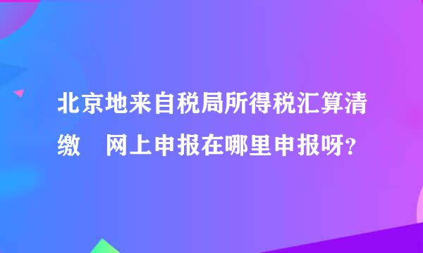 北京地来自税局所得税汇算清缴 网上申报在哪里申报呀？