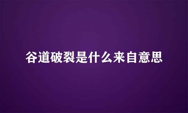 谷道破裂是什么来自意思