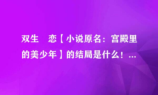 双生•恋【小说原名：宫殿里的美少年】的结局是什么！也说木孩报权序值叫言外？