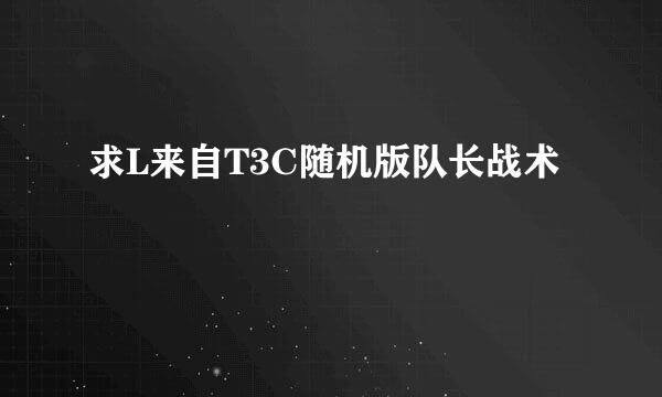 求L来自T3C随机版队长战术