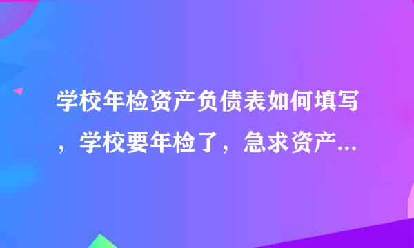 学校年检资产负债表如何填写，学校要年检了，急求资产负债表内容的填写，要填写哪几项，都填写什么数据。