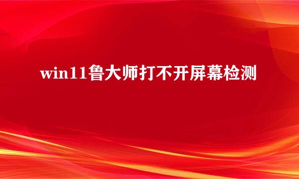 win11鲁大师打不开屏幕检测