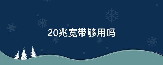 20兆宽带够用吗