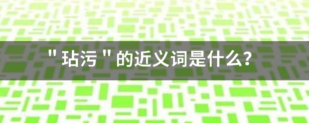 ＂玷污＂的近义词是什么？