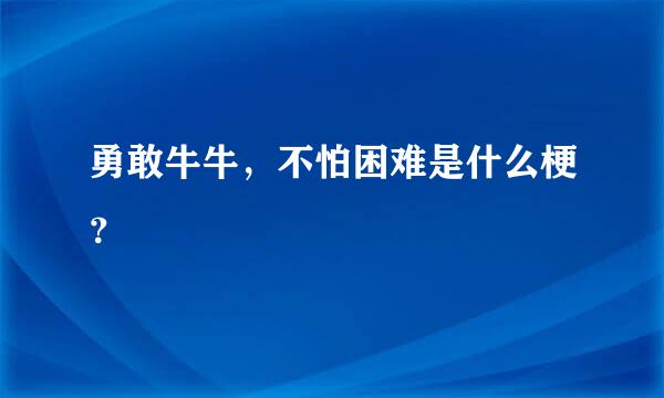 勇敢牛牛，不怕困难是什么梗？