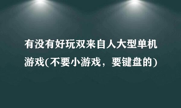 有没有好玩双来自人大型单机游戏(不要小游戏，要键盘的)