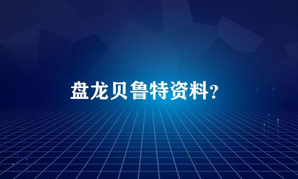 盘龙贝鲁特资料？