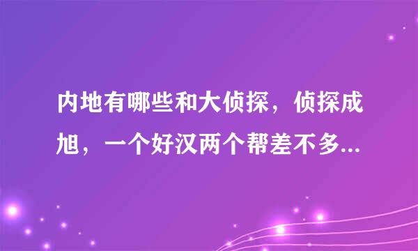 内地有哪些和大侦探，侦探成旭，一个好汉两个帮差不多的侦探电视剧？