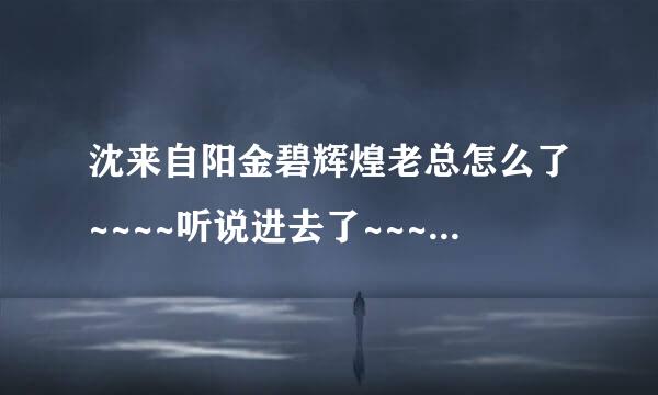 沈来自阳金碧辉煌老总怎么了~~~~听说进去了~~~什么事情啊~~有明白的解释兴怕助植械括一下好吗？？谢谢各位了