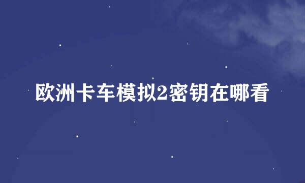 欧洲卡车模拟2密钥在哪看