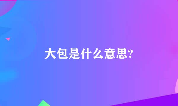 大包是什么意思?