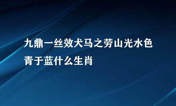 九鼎一丝效犬马之劳山光水色青于蓝什么生肖