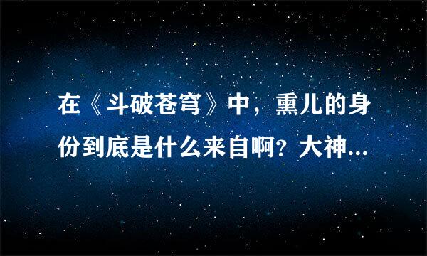 在《斗破苍穹》中，熏儿的身份到底是什么来自啊？大神们帮帮忙