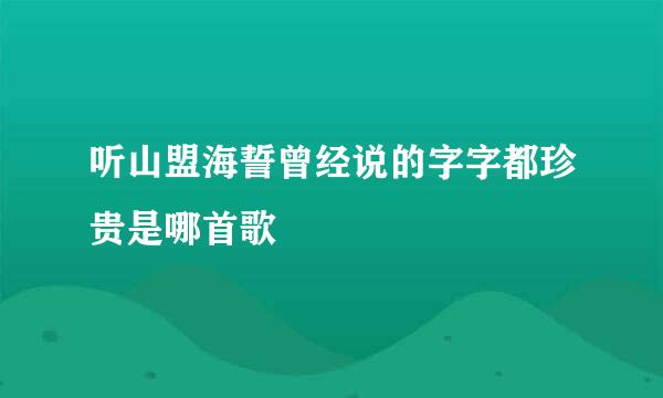 听山盟海誓曾经说的字字都珍贵是哪首歌