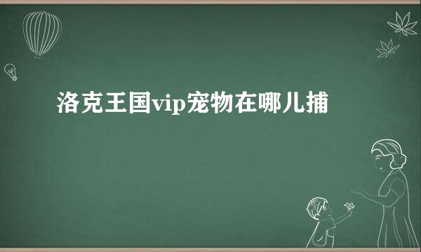 洛克王国vip宠物在哪儿捕