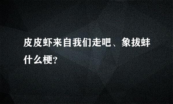 皮皮虾来自我们走吧、象拔蚌什么梗？