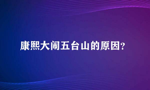 康熙大闹五台山的原因？