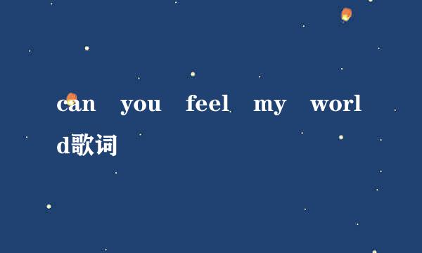 can you feel my world歌词