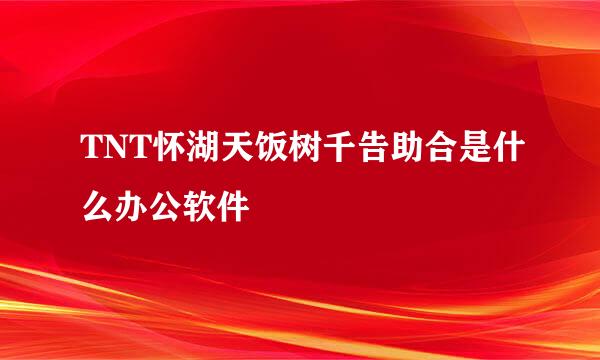 TNT怀湖天饭树千告助合是什么办公软件